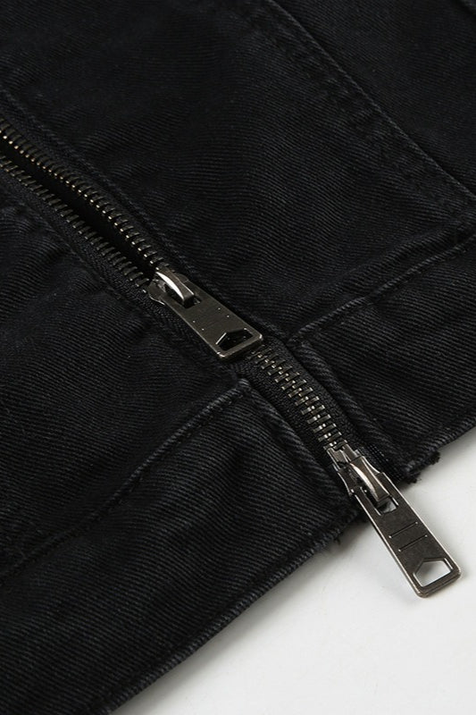Black Washed Denim Jacket image 8