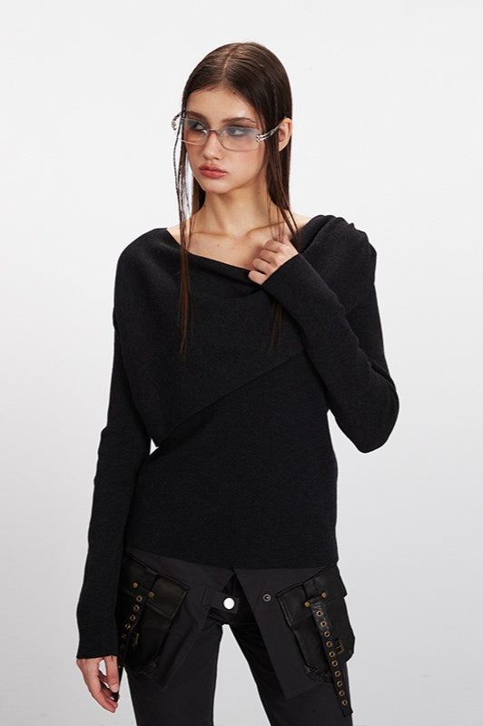 Cowl Neck Chic Fitted Knit Top image 7