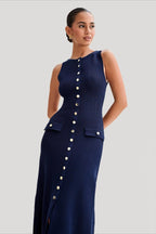 Sleeveless Round Neck Knit Sweater Dress image 3