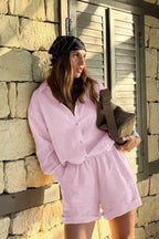 Chic Casual Versatile Cardigan Shorts Two Piece Set image 4