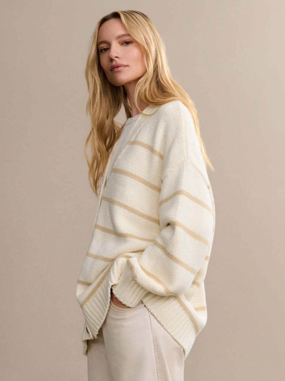 Striped Loose Knit Cardigan image 8
