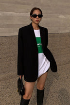 Black Slouchy Retro Style Blazer image 7