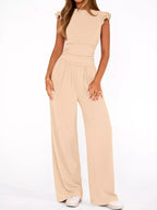 Margot Wide Leg Set detail view styled for Avrienne