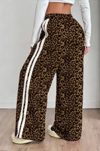 Leopard Print Spliced Casual Pants image 10