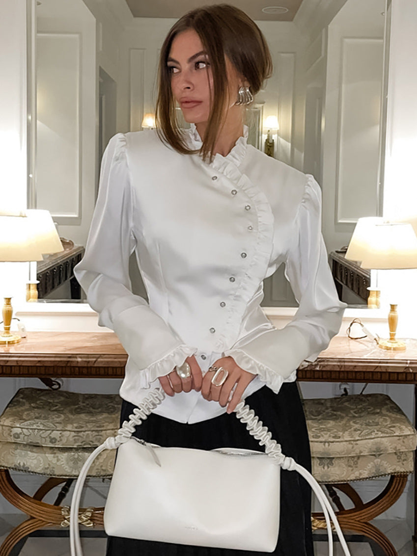 Ruffled Victorian Style Fitted Blouse image 12
