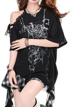 Asymmetric Lace Off Shoulder T‑shirt image 4
