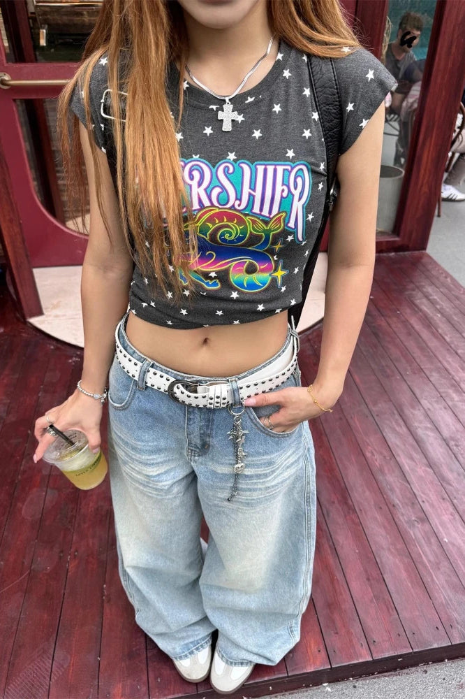 High Waist Embroidered Wide Leg Jeans image 15