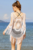 Loose Knit Tassel Beach Cover Up image 3