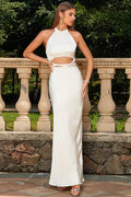 Halter Cutout Backless Slimming Party Dress image 1