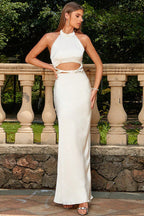 Halter Cutout Backless Slimming Party Dress image 1