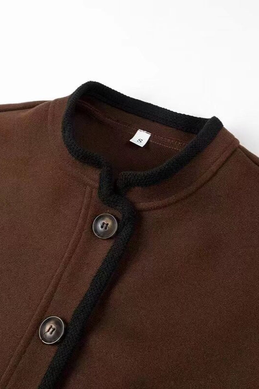 Wool Blend Colorblock Casual Coat image 4
