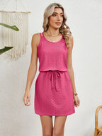 Odette Eyelet Dress detail view styled for Avrienne