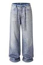 Chic Crystal Studded Washed Straight Jeans image 4