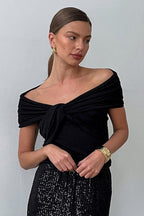 Elegant Chic Off Shoulder Twist Blouse image 6