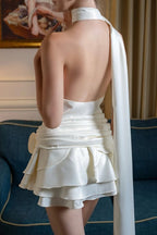 Elegant Satin 3D Floral Cocktail Dress image 8