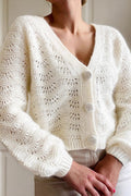 Autumn-Winter New Crochet Hollow-Out V-Neck Knit Cardigan image 1
