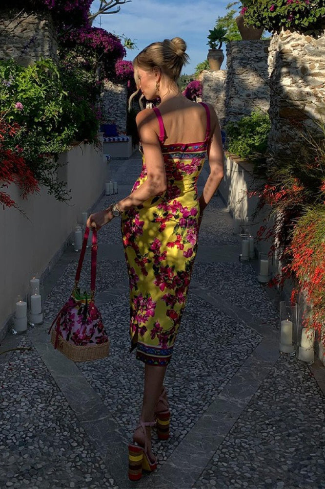 Ethnic Vintage Print Slim Cami Midi Dress image 7
