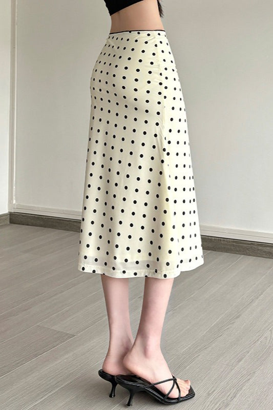 Solid Polka Dot High Waist Bodycon Skirt image 2
