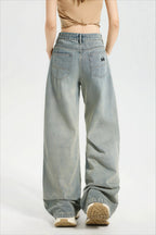 Cute Dog Embroidered Vintage Loose Jeans image 3