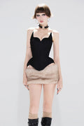 Solid Color Backless Tube Fleece Two Piece Set image 1