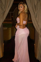 Irregular Sheer Tulle Patchwork Metal Decorative Prom Dress image 2