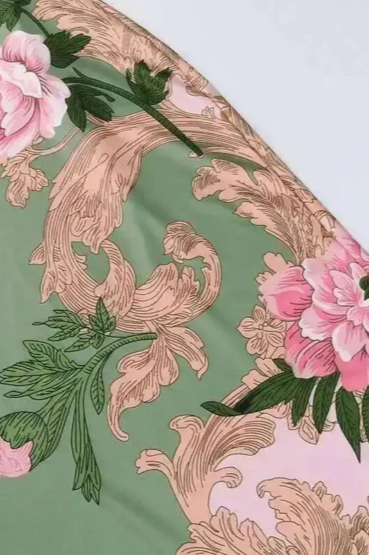 Elegant Spaghetti Strap Maxi Floral Dress image 5