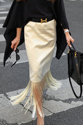 Elegant Tassel Straight Midi Skirt image 1