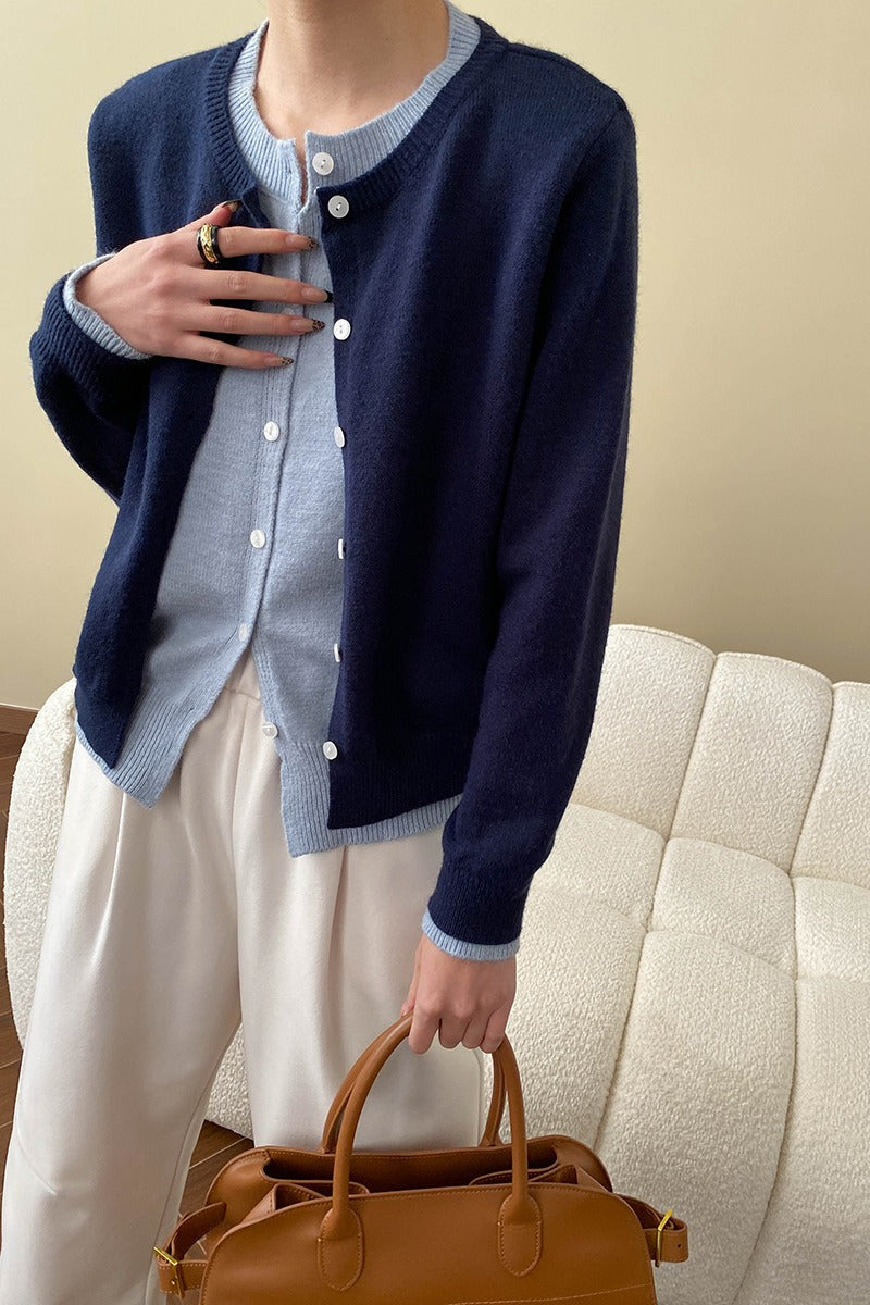 Contrast Panel Layering Cardigan image 19