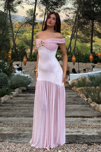 Tube Off Shoulder Mesh Patch Bodycon Maxi Dress image 1