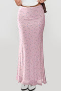 Comfortable Slim Digital Floral Print Maxi Skirt image 1