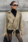 Vintage Barn-Style Khaki Belted Trench Coat image 1