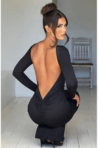 Long Sleeve Backless Bodycon Formal Dress image 8