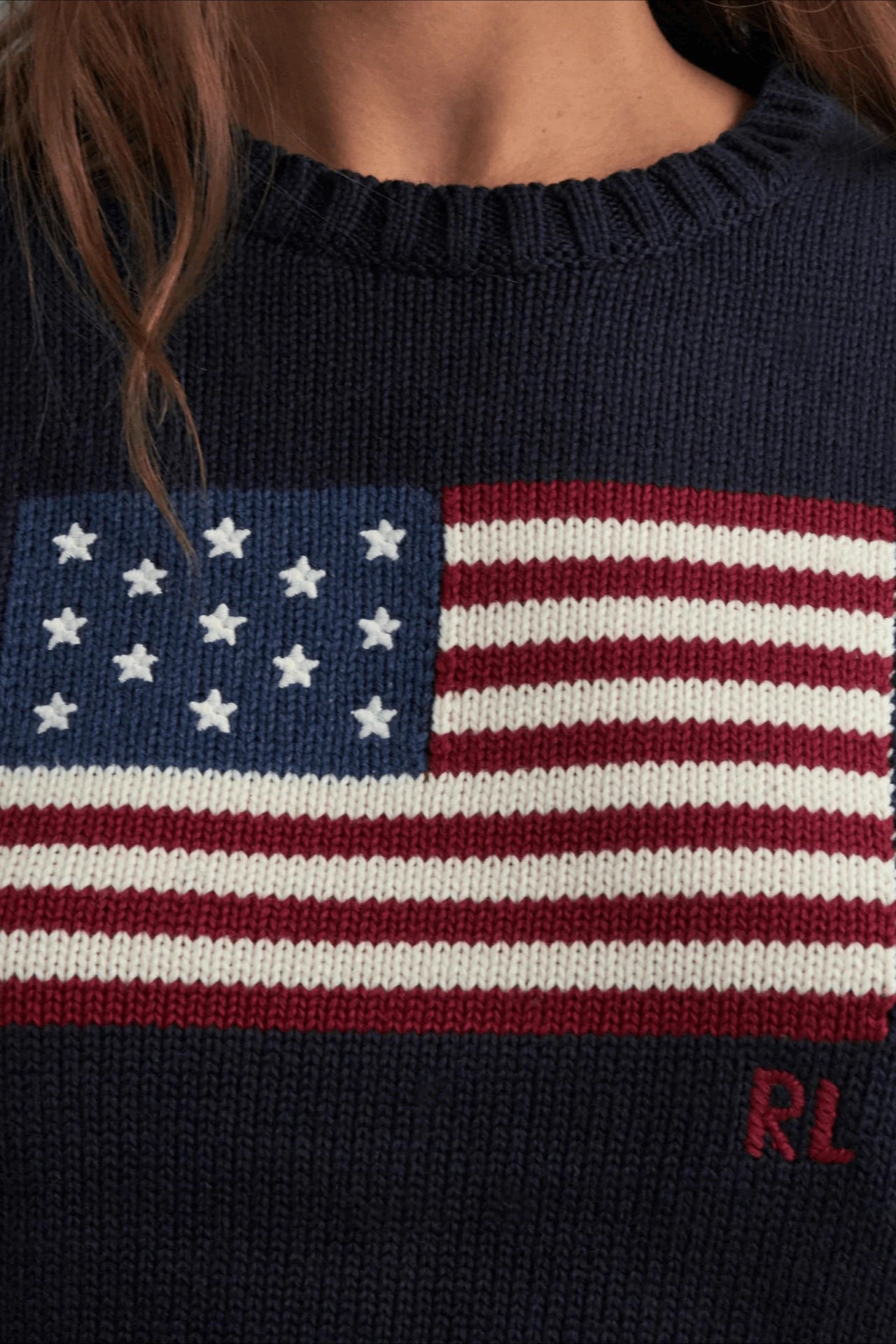 Color Block Flag Print Loose Knit Sweater image 4