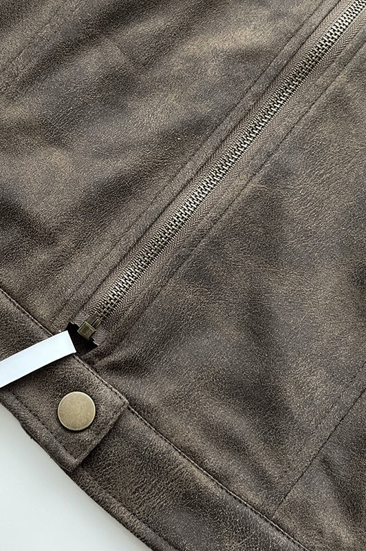 Fitted Brown Suede Leather Jacket image 6