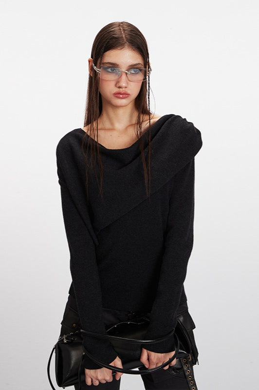 Cowl Neck Chic Fitted Knit Top image 6