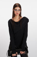 Cowl Neck Chic Fitted Knit Top image 6