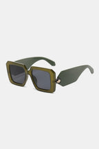Cora Square Sunglasses detail view styled for Avrienne