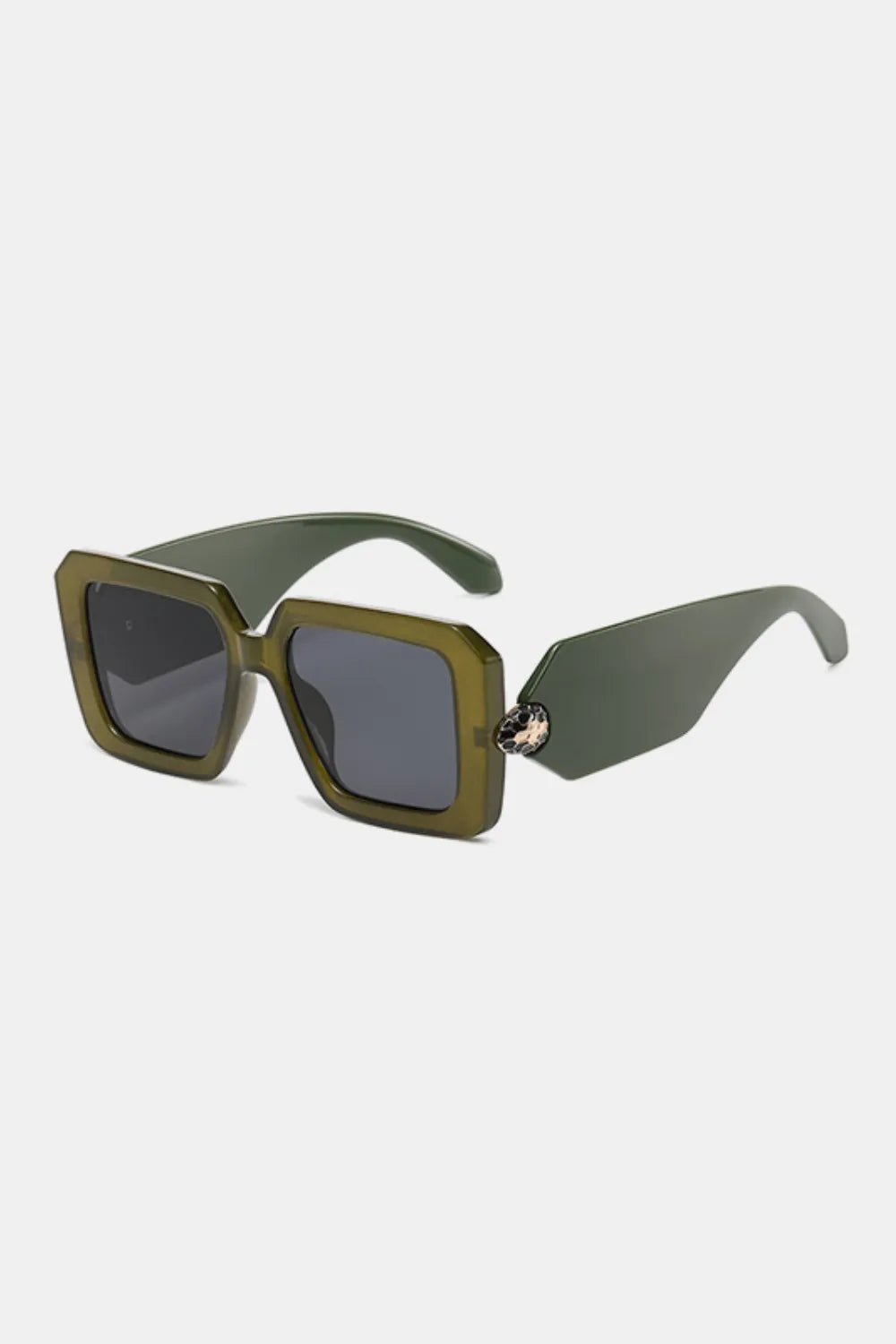 Cora Square Sunglasses detail view styled for Avrienne