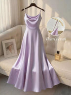 Valeria Satin Dress detail view styled for Avrienne