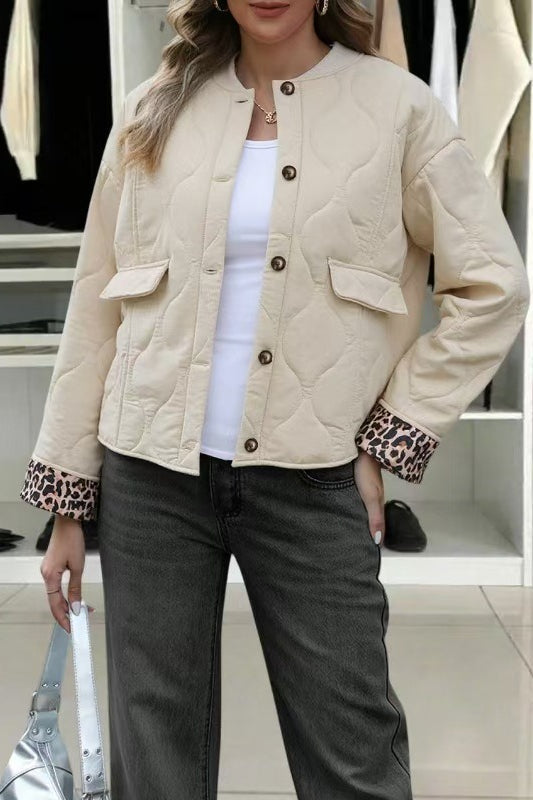 Patchwork Leopard Print Relaxed Jacket image 1