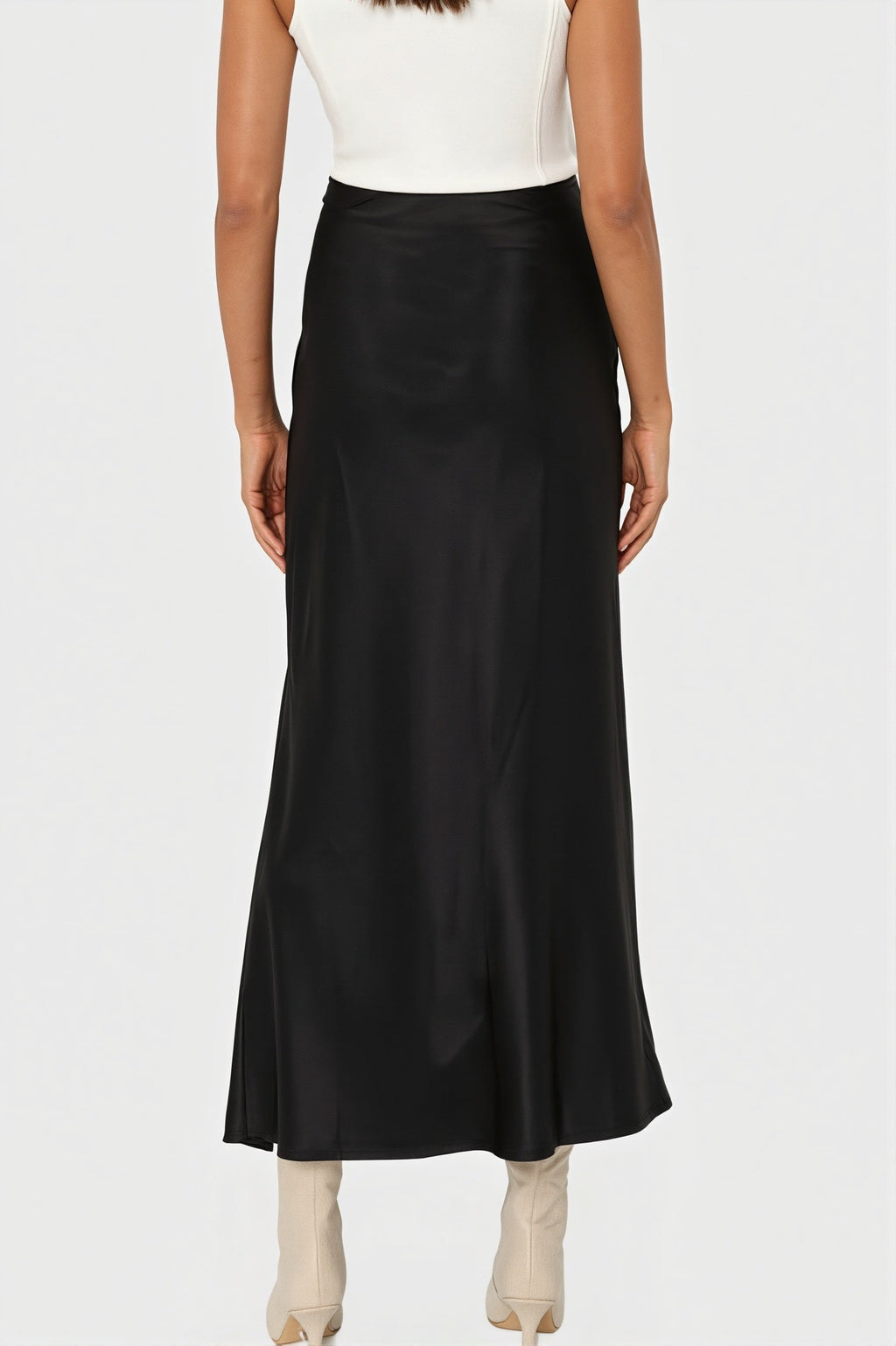 Elegant Satin Slit Bodycon Maxi Skirt image 9