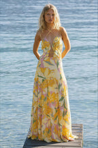 Elegant Floral Beach  Maxi  Vacation Dress image 1