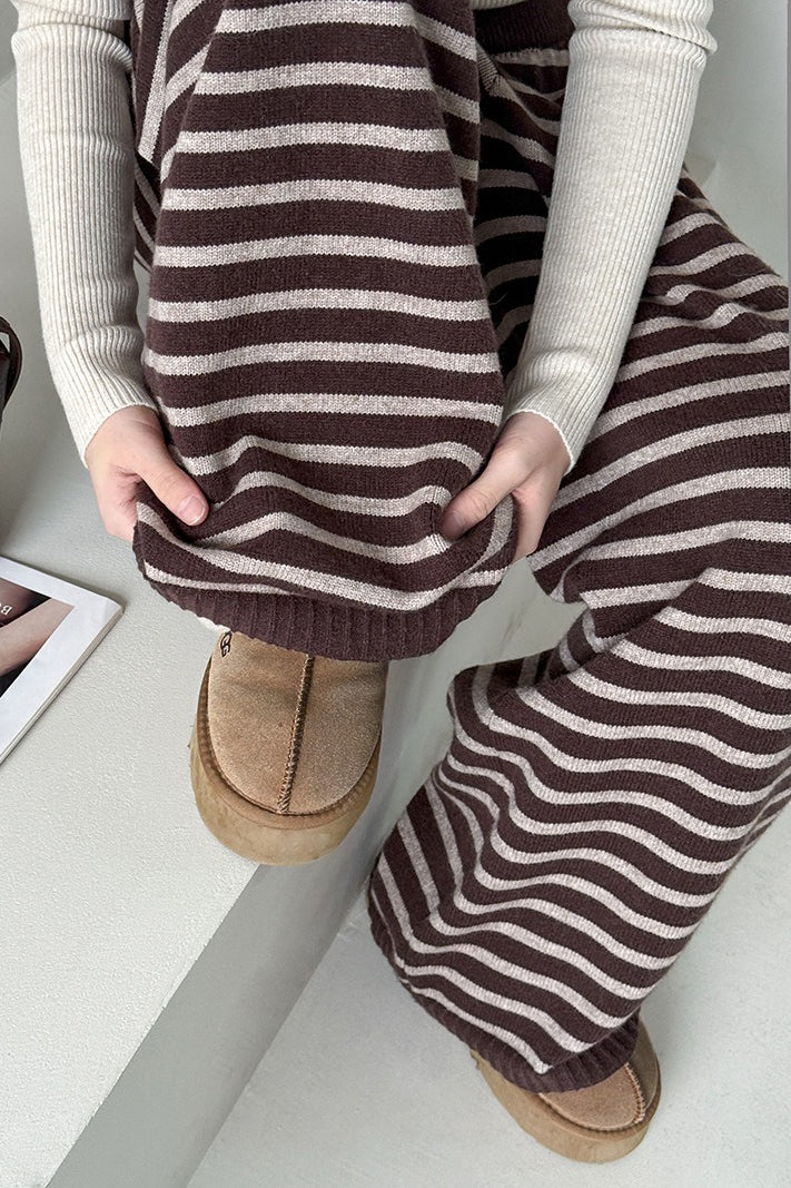 Striped Knit Thickened Casual Pants image 5
