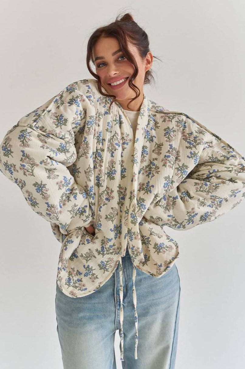 Casual Floral Padded Coat image 1