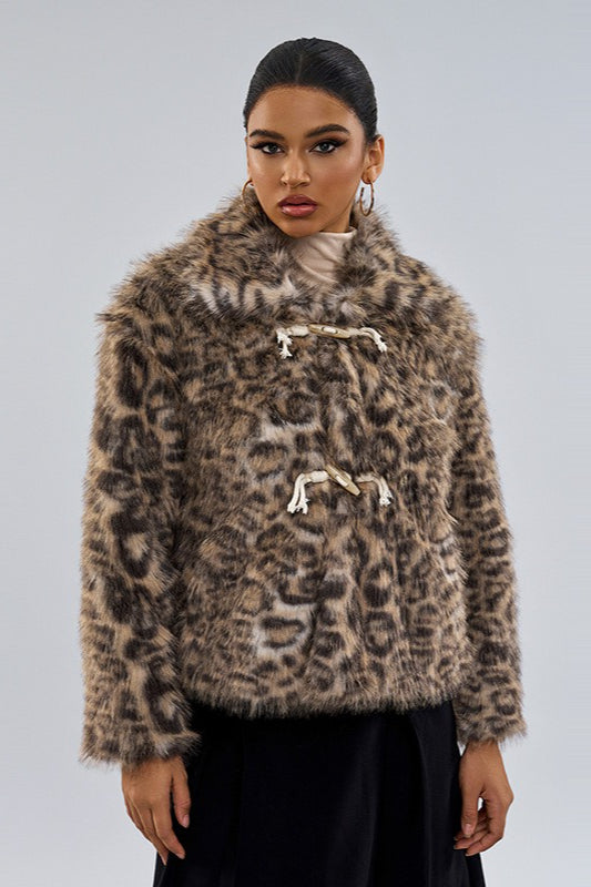 Leopard Print Faux Fur Coat image 2