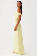 Solid Asymmetric Neckline Formal Dress image 10