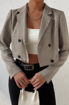 Houndstooth Cropped Blazer image 4