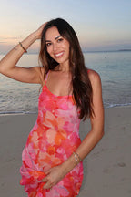 Floral U-Neck Halter Backless Bodycon Maxi Dress image 6