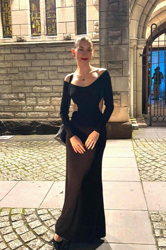 Backless Chain Long Sleeve Split Party Dress image 2