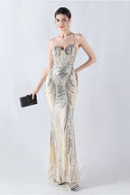 Boned Sequin Embroidered Formal Dress image 23